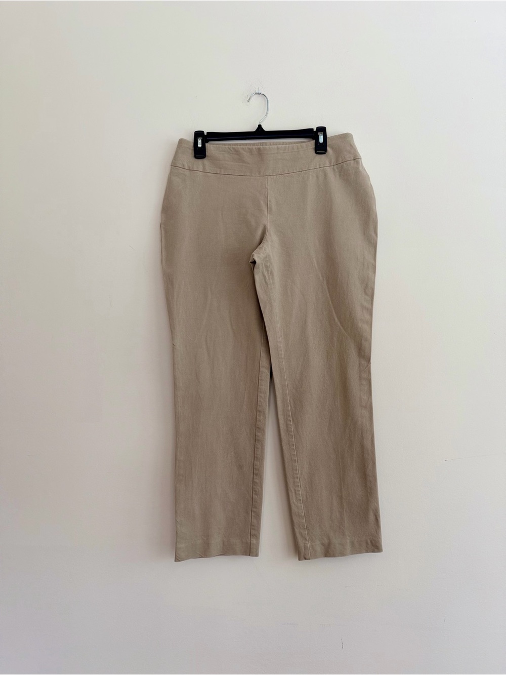 Crown & Ivy Ashley Khaki Pull-On Pants Size 10 Classic Stretch Career